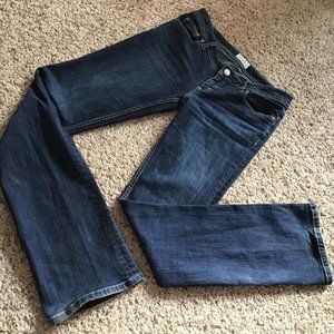 Aeropostale Women's Jeans 7/8 Chelsea Bootcut Dark Wash Factory DIstressed